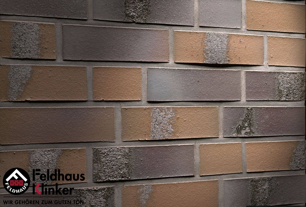 Фасадная плитка ручной формовки Feldhaus Klinker R564 carbona geo maritim NF14, 240*14*71 мм